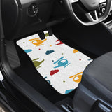 Colorful Helicopter Pattern Front And Back Car Mats