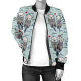 Lovely Sea Otter Pattern Women'S Bomber Jacket