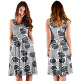 Sun Glasses Pattern Print Design 04 Sleeveless Midi Dress