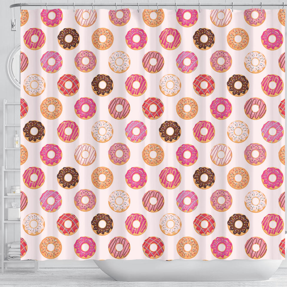 Colorful Donut Pattern Shower Curtain Fulfilled In US