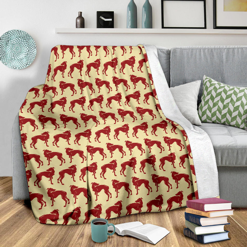 Greyhound Pattern Print Design 04 Premium Blanket