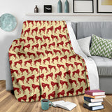 Greyhound Pattern Print Design 04 Premium Blanket