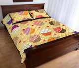 cake cupcake heart cherry pattern Quilt Bed Set