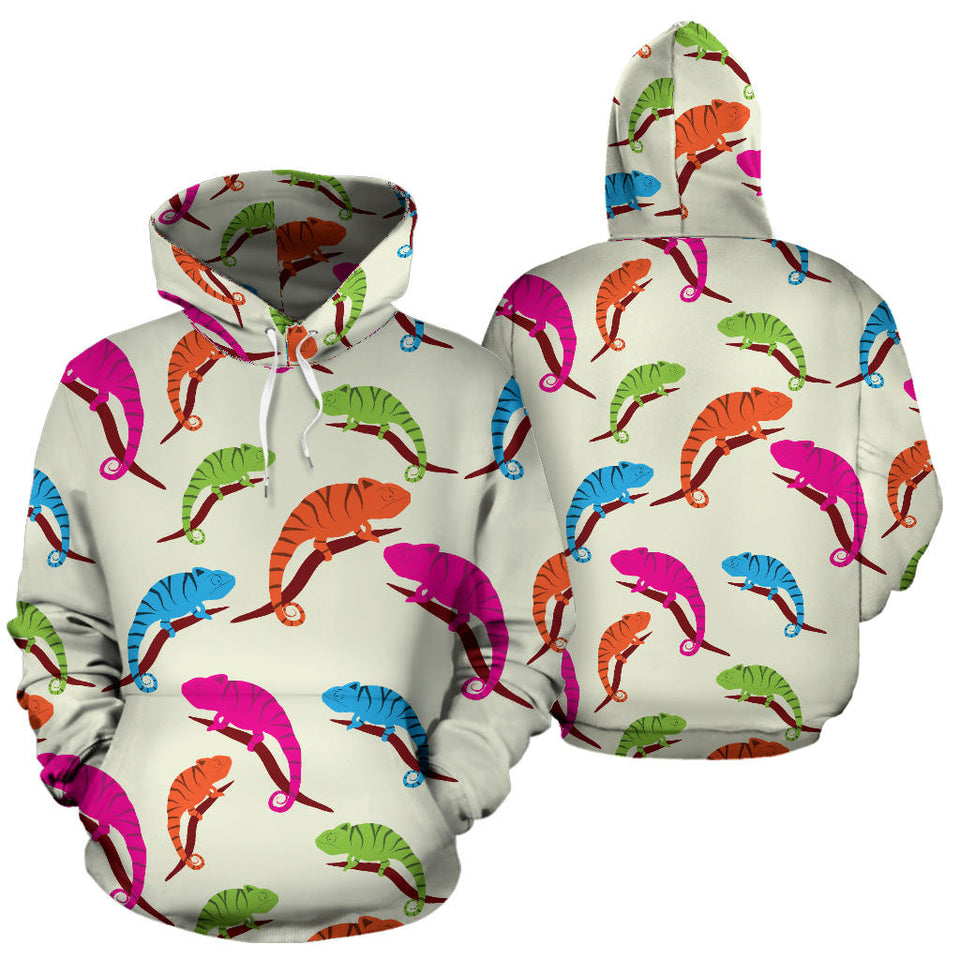 Colorful Chameleon Lizard Pattern Men Women Pullover Hoodie
