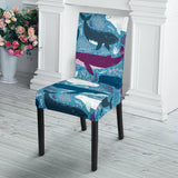 Whale Design Pattern Dining Chair Slipcover