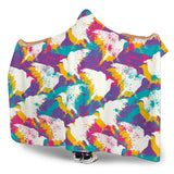 Colorful Crow Illustration Pattern Hooded Blanket