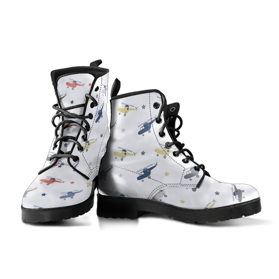 Cute Helicopter Star Pattern Leather Boots