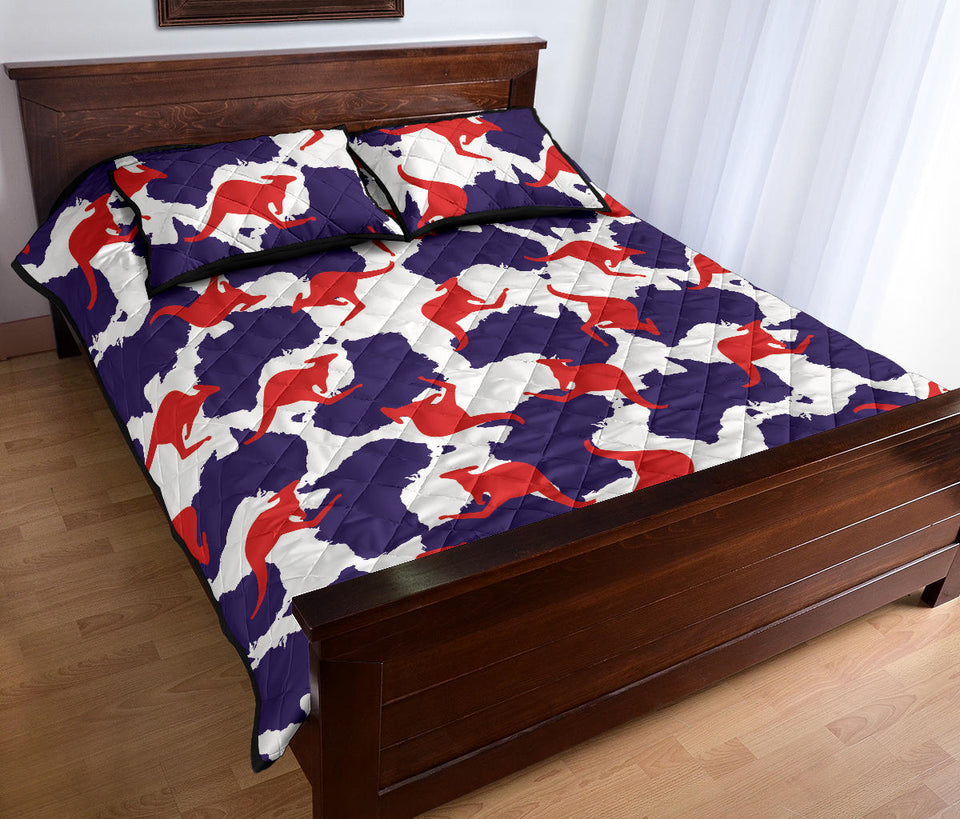 Kangaroo Australian pattern Quilt Bed Set