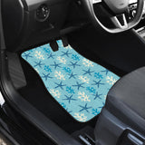 Blue Starfish Coral Reef Pattern Front Car Mats
