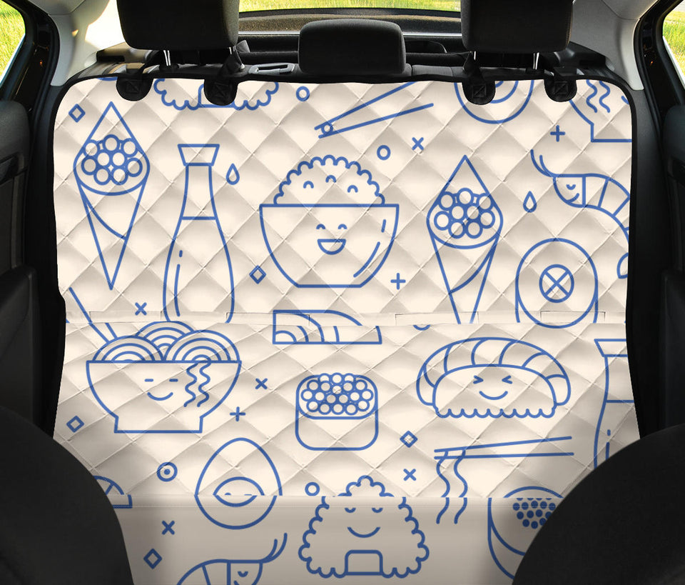 Cute Sushi Icon Pattern Dog Car Seat Covers