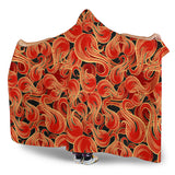 Fire Flame Pattern Hooded Blanket