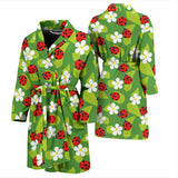 Ladybug Pattern Print Design 01 Men's Bathrobe