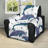 Dolphins pattern dotted background Recliner Cover Protector