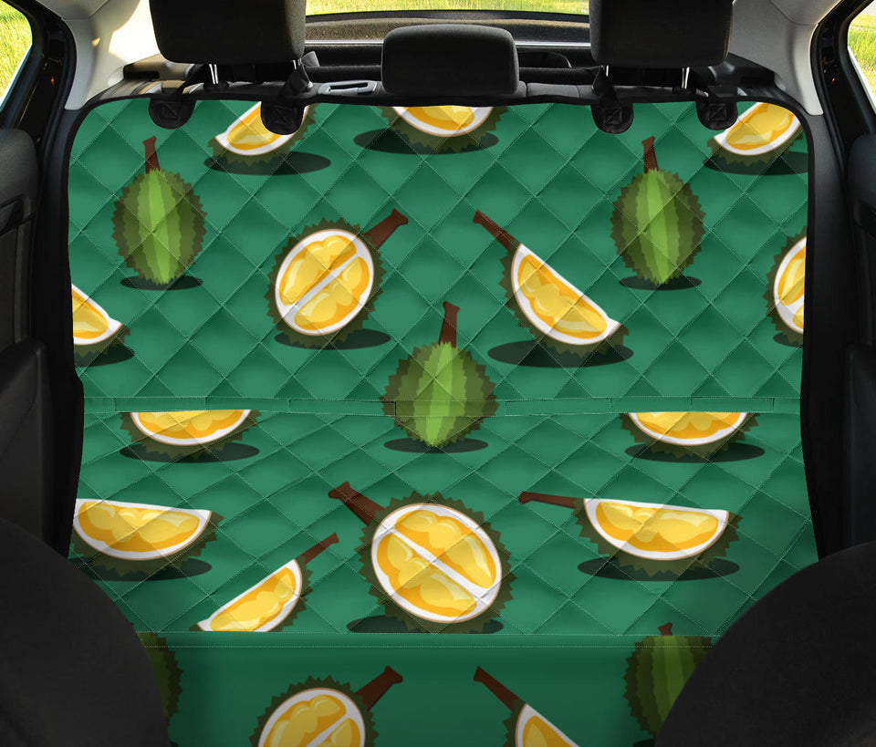 Durian Pattern Green Background Dog Car Seat Covers