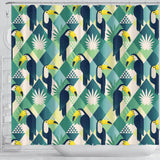 Toucan Tropical Leaves Design Pattern  Shower Curtain Fulfilled In US