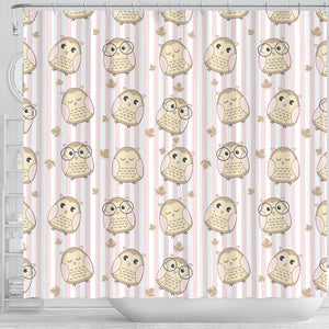 Cute Owl Leaf Shower Curtain Fulfilled In US