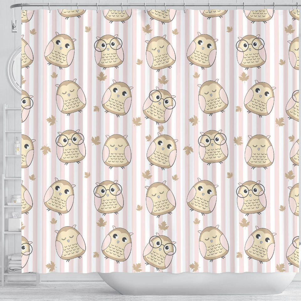 Cute Owl Leaf Shower Curtain Fulfilled In US