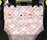 Cute Snowman Christmas Tree Snowpink Background Dog Car Seat Covers