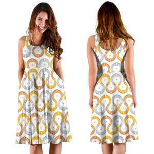 Horseshoes Pattern Print Design 03 Sleeveless Midi Dress