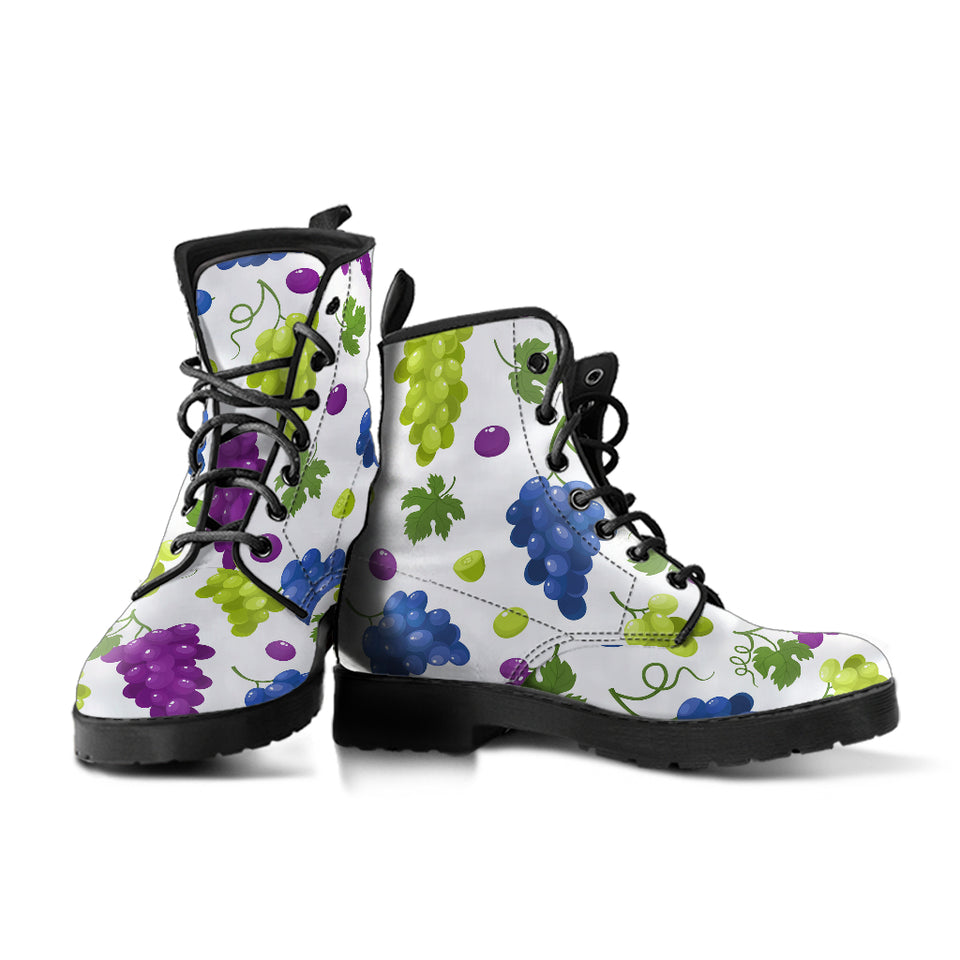 Grape Pattern Leather Boots
