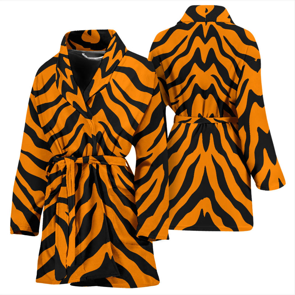 Bengal Tigers Skin Print Pattern Women'S Bathrobe
