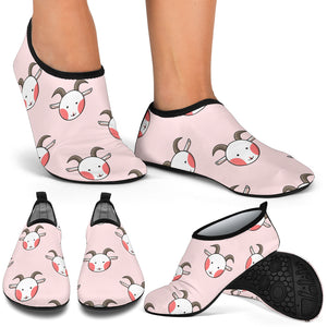 Cute Goat Pattern Aqua Shoes