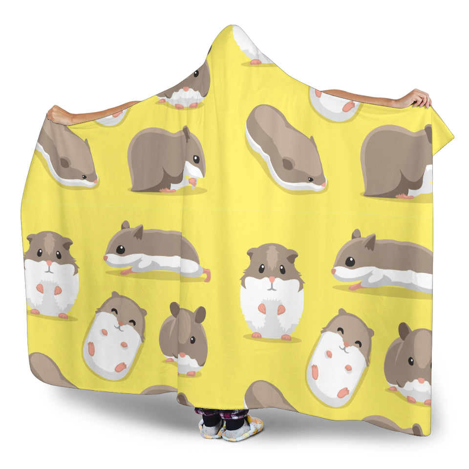 Cute Hamster Pattern Hooded Blanket