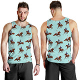 Horses running horses rider pattern Men Tank Top