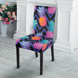 Pineapples Pattern Zigzag Background Dining Chair Slipcover