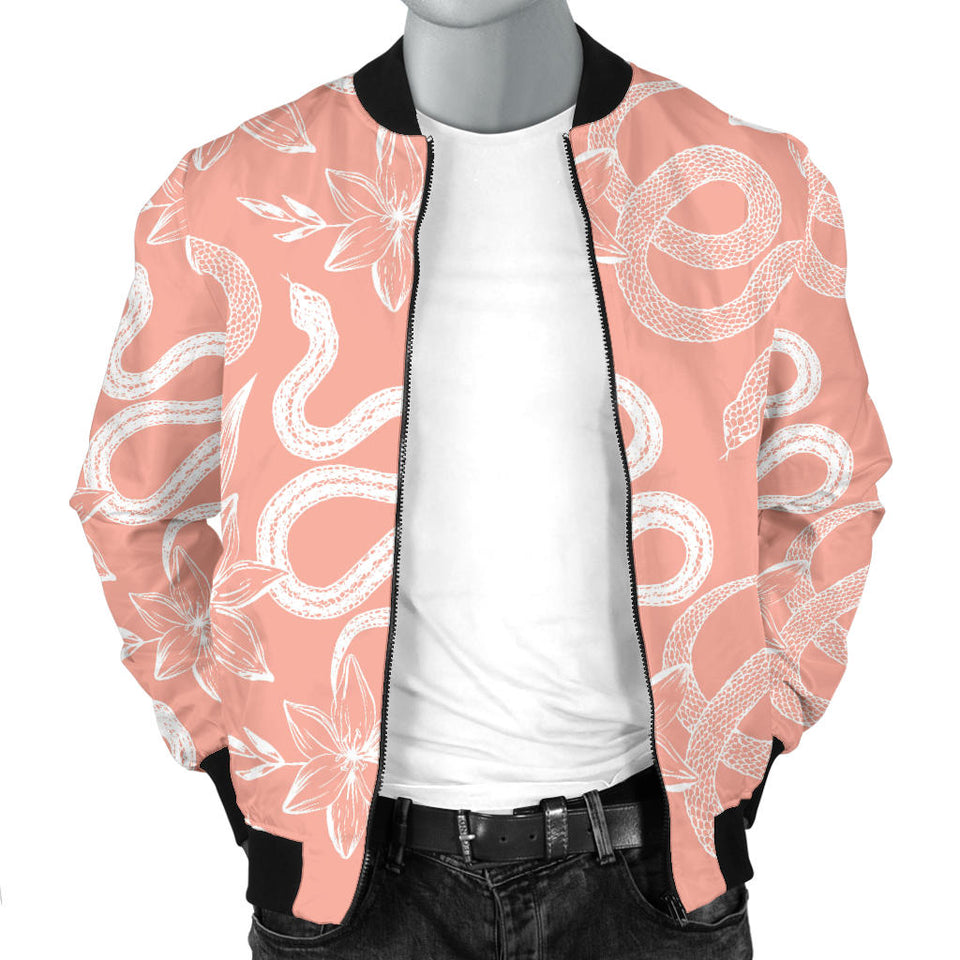 Snake Lilies Flower Pattern Men'S Bomber Jacket