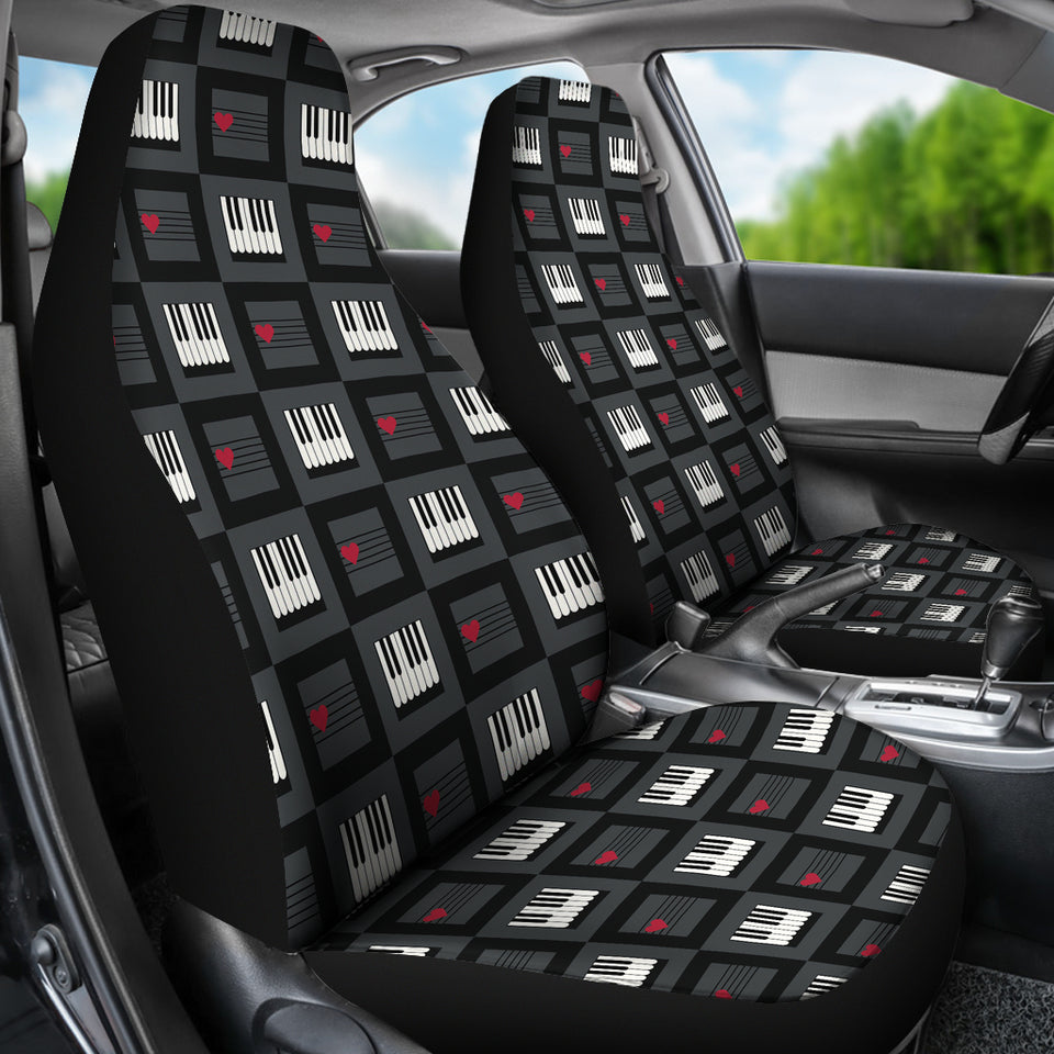 Piano Pattern Print Design 05 Universal Fit Car Seat Covers