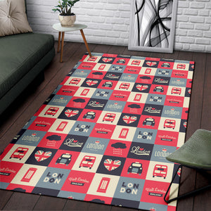 British Pattern Print Design 05 Area Rug