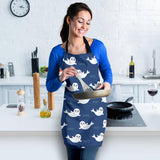 Cute White Baby Sea Lion Seal Pattern Adjustable Apron