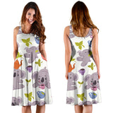 Cute Koalas Teapots Tea Sleeveless Midi Dress