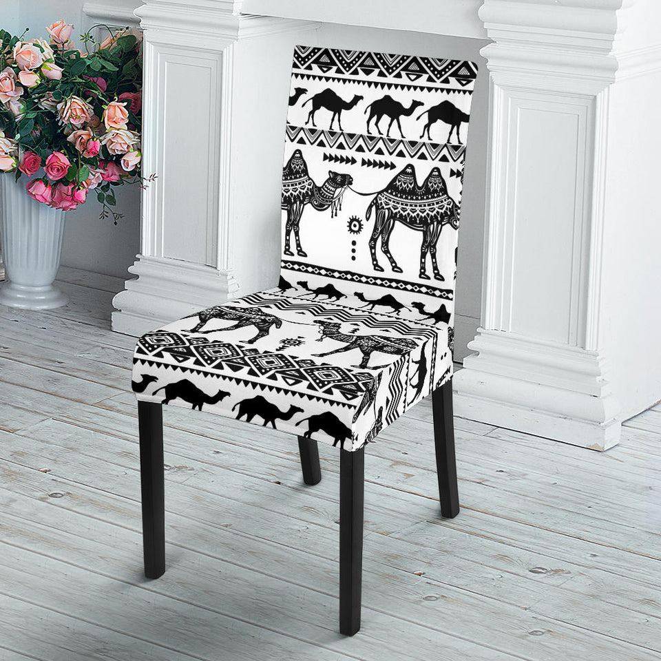 Camel Polynesian Tribal Pattern Dining Chair Slipcover