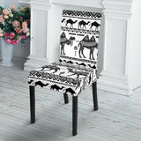 Camel Polynesian Tribal Pattern Dining Chair Slipcover