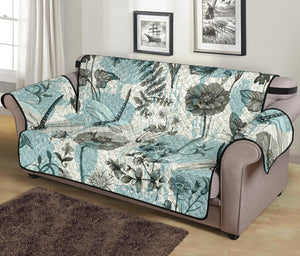 Dragonfly Butterfly Plants insect flower vintage style pattern Sofa Cover Protector