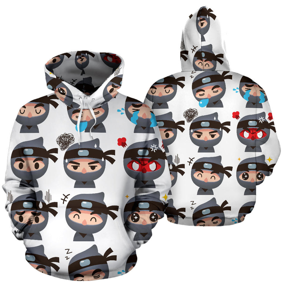 Cute Ninja Design Pattern Men Women Pullover Hoodie