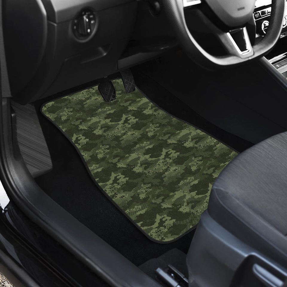 Digital Green Camo Camouflage Pattern  Front Car Mats