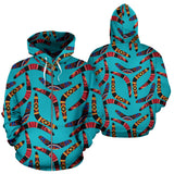 Boomerang Australian Aboriginal Ornament Blue Background Zip Up Hoodie