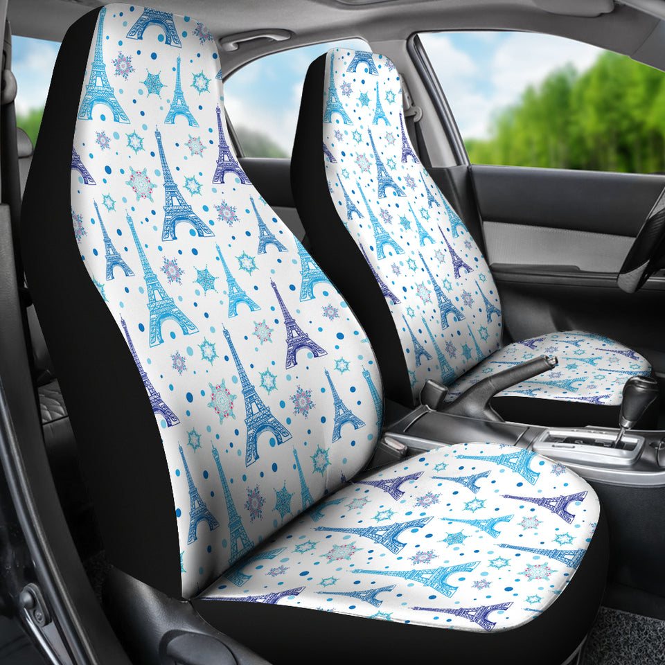 Eiffel Tower Theme Pattern Print Design 01 Universal Fit Car Seat Covers