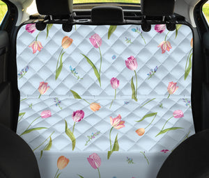 Watercolor Tulips Pattern Dog Car Seat Covers