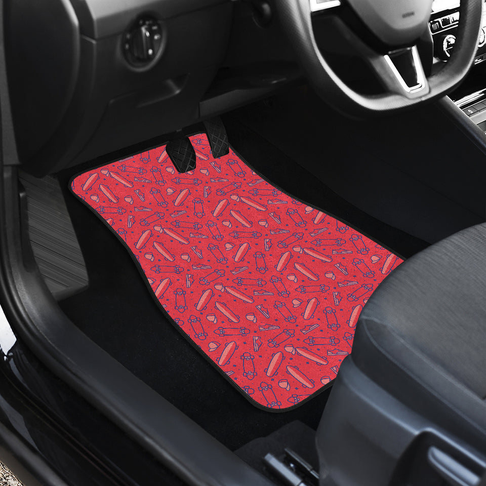 Skate Board Pattern Print Design 01 Front Car Mats