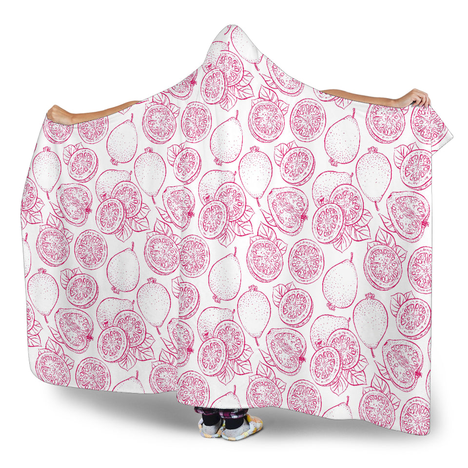 Sketch Guava Pattern Hooded Blanket