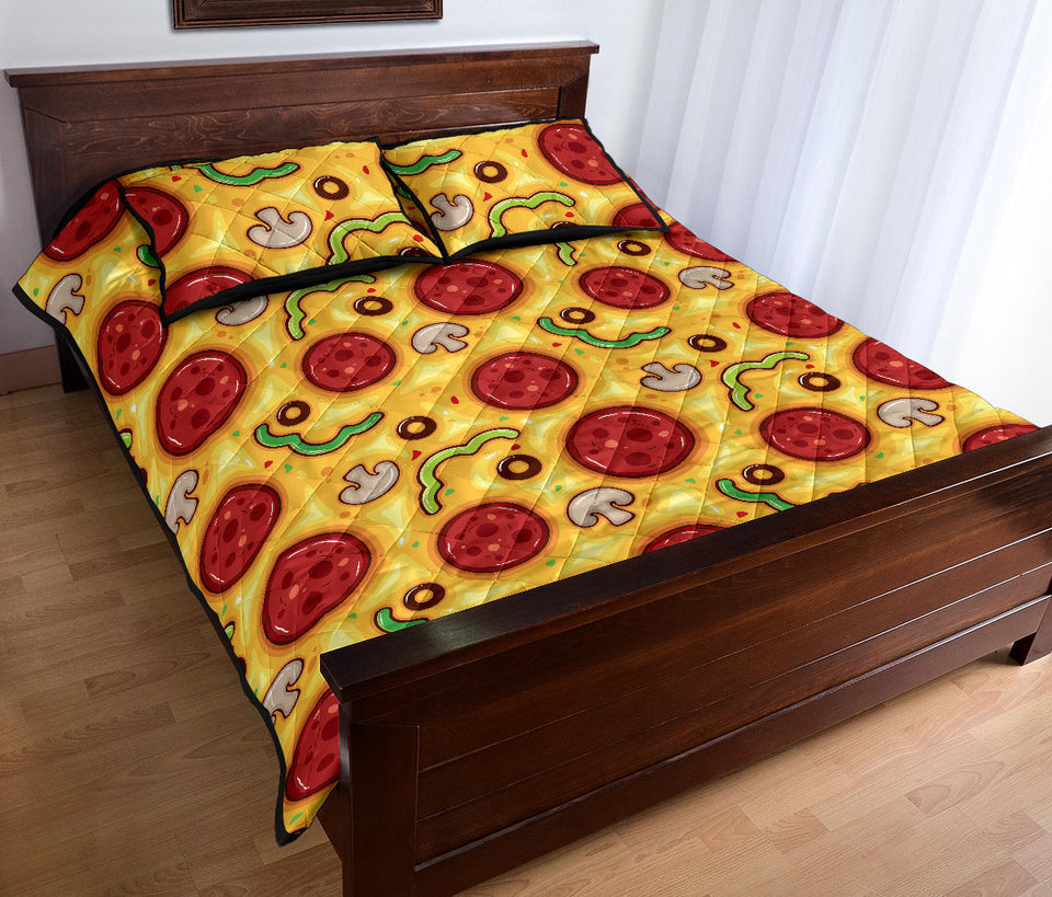 Pizza texture pattern Quilt Bed Set