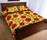 Pizza texture pattern Quilt Bed Set