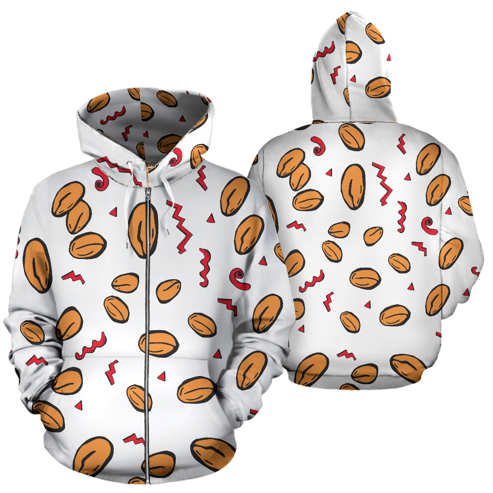 Peanuts Pattern Background Zip Up Hoodie