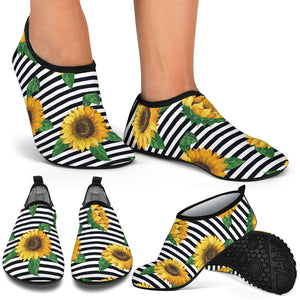 Sunflowers Ribbon Background Aqua Shoes