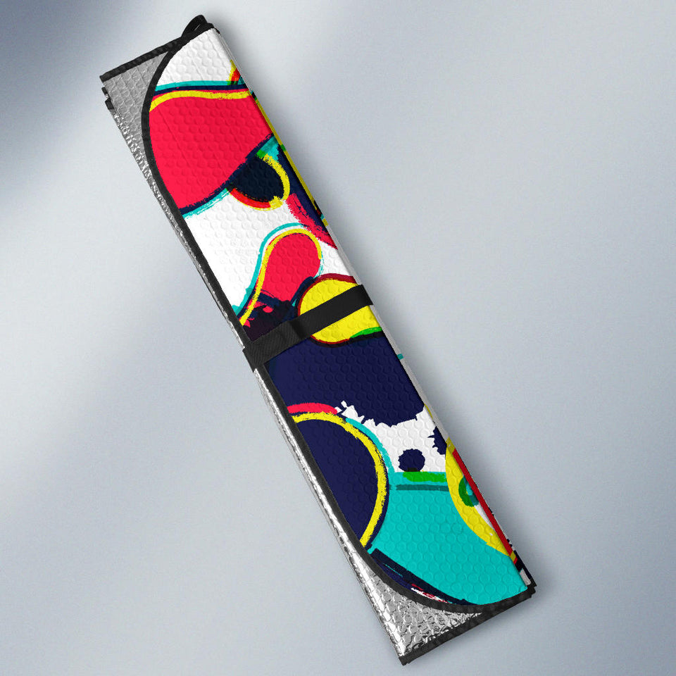 Watercolor Bowling Ball Pins Car Sun Shade