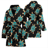 Sea Turtle Blue Stone Pattern Women'S Bathrobe